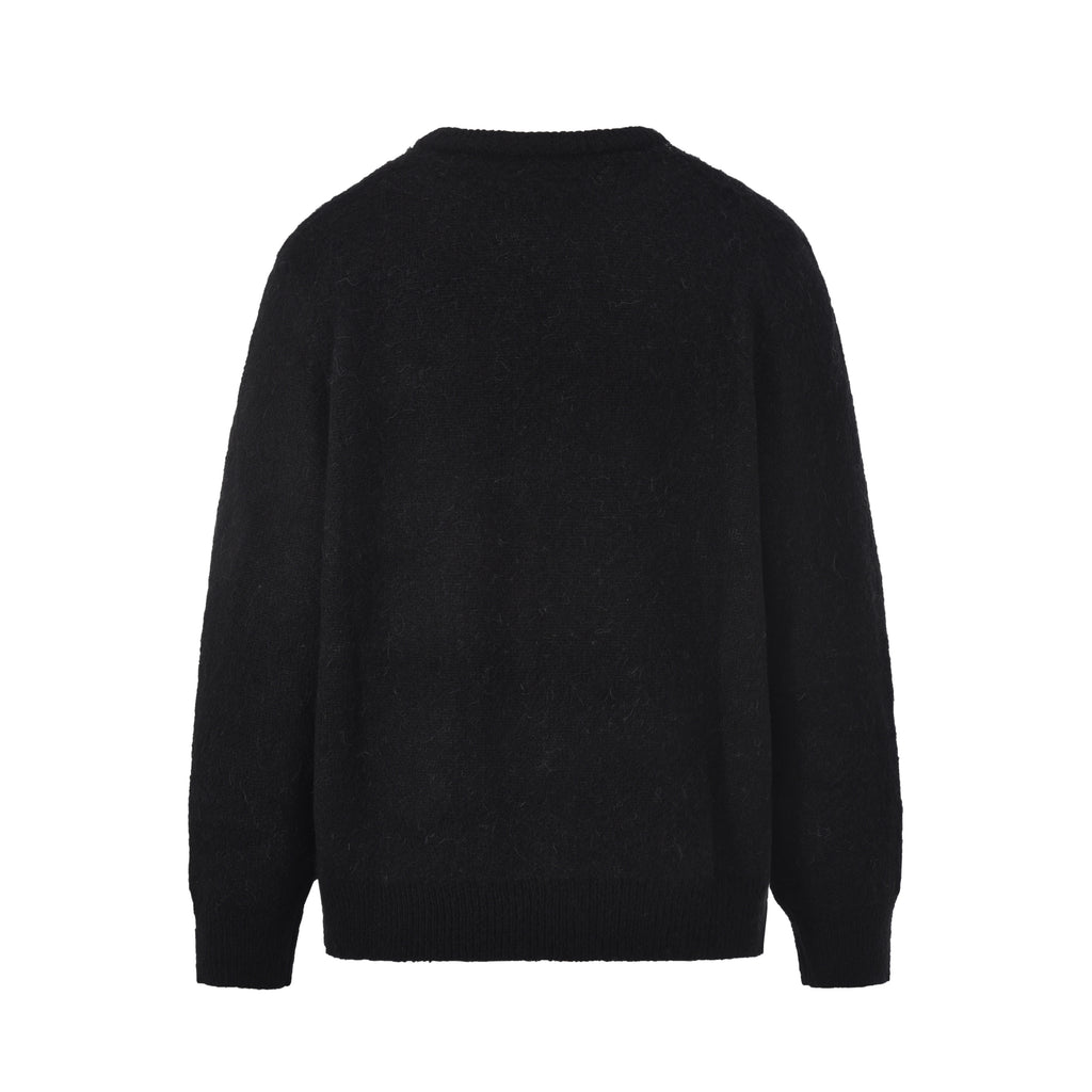 BLACK C STAR MOHAIR KNIT SWEATSHIRT