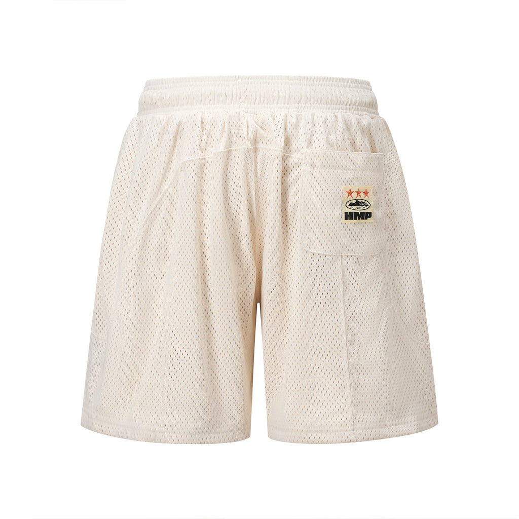 CREAM HMP MESH PANEL SHORT