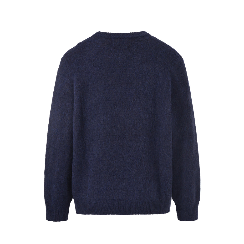 BLUE NAVY C STAR MOHAIR KNIT SWEATSHIRT