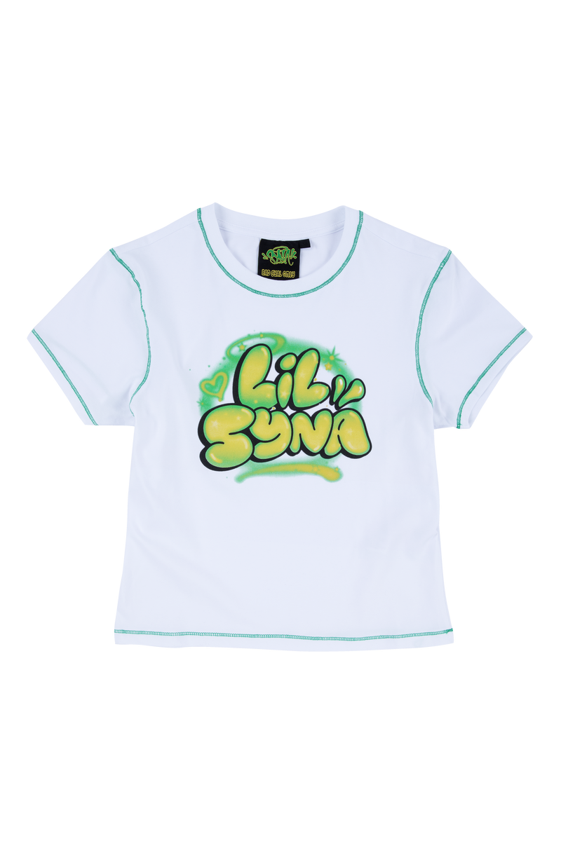 WOMEN'S LIL SYNA SPRAY CROPPED TEE