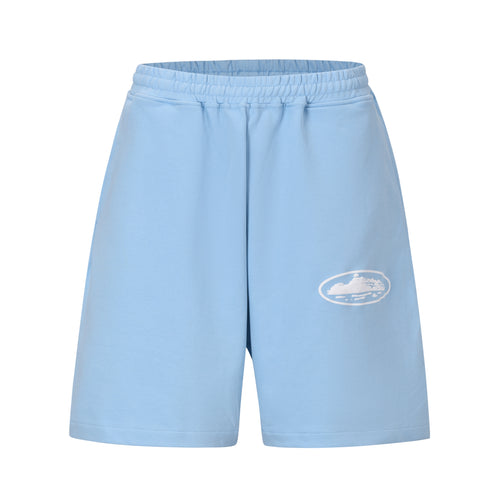 BABY BLUE ISLAND PUFF PRINT SWEATSHORT